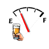 Bier und Panzeranzeige Karikatur