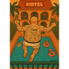 balcony vacationer jumping by the pool