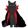 Midnight Vampire Cat with a Cape