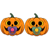 Double Pumpkin Pacifier Halloween