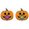 Pumpkin pacifier grimaces