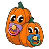 Cuddly baby pumpkins with pacifier