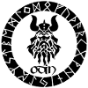 Dieu Odin et runes vikings noires