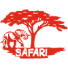 Safari und roter Elefant