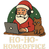 Christmas Office Santa Cat Illustration
