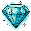 Blue Diamond Crystal Illustration