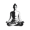 Meditation - Cool Silhouette Logo
