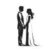 Wedding Couple - Cool Silhouette Logo