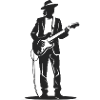 Guitarrist - Cool Silhouette Logo
