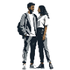 Loving Couple - Cool Silhouette Logo
