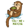 Otter with matcha cuddle time