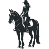 Pferd und Pferd - Cooles Silhouetten-Logo