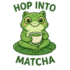 grenouille Matcha Sautez Dans L’illustration Verte