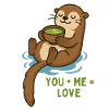 Otter Cuddle Tea Love Matcha Breakfast