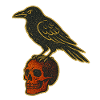 Raven on skull in gold look