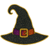 Glittering Witch Hat Gold Rim