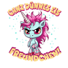 Wütendes Einhorn mit pinker Mähne