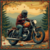 Tapestry Biker Landscape