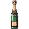 PixelChampagne Bottle Retro