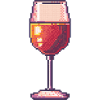 Pixel Wine Glass Retro