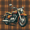 Retro Bike + Plaid Background