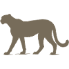 Leo silhouette in earth tones