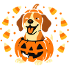 Halloween Puppy in Smiling Pumpkin
