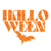 Halloween Orange Bat Silhouette