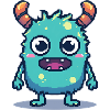 8-bit simpatico pixel monster stile retrò anni '90