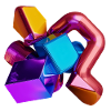 Abstrakte 3D Geometrie Formen bunt