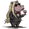 Stylish Gangster Hippo