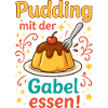 Pudding mit der Gabel Essen 