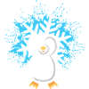 Penguin with Snowflake Cartoon