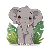 Petit ami éléphant dans la jungle