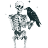 Skeleton with Raven