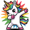 Buntes Einhorn mit Regenbogen-Mähne
