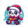 Panda Santa Gift Motif