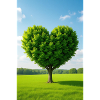 Heart Tree in Sunlit Meadow