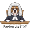 Bulldog Judge Cartoon Pardon the Fuck