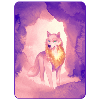Loup blanc à l’aquarelle 2 (violet)