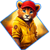 Little lion with red cap