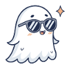 Chic ghost with glasses
