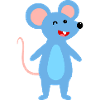 Winking blue mouse