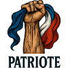 Poing levé patriote et drapeau français