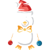Christmas penguin with hat and baubles