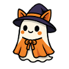 Kawaii Halloween Geist mit Hexenhut