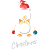 Merry Christmas Penguin with Santa Hat