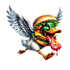 Halloween Duck with Cheeseburger Monster Essen