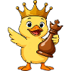 Funny Duck Chess Player King Queen Cartoon
