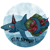 Requin d’anniversaire avec cadeau